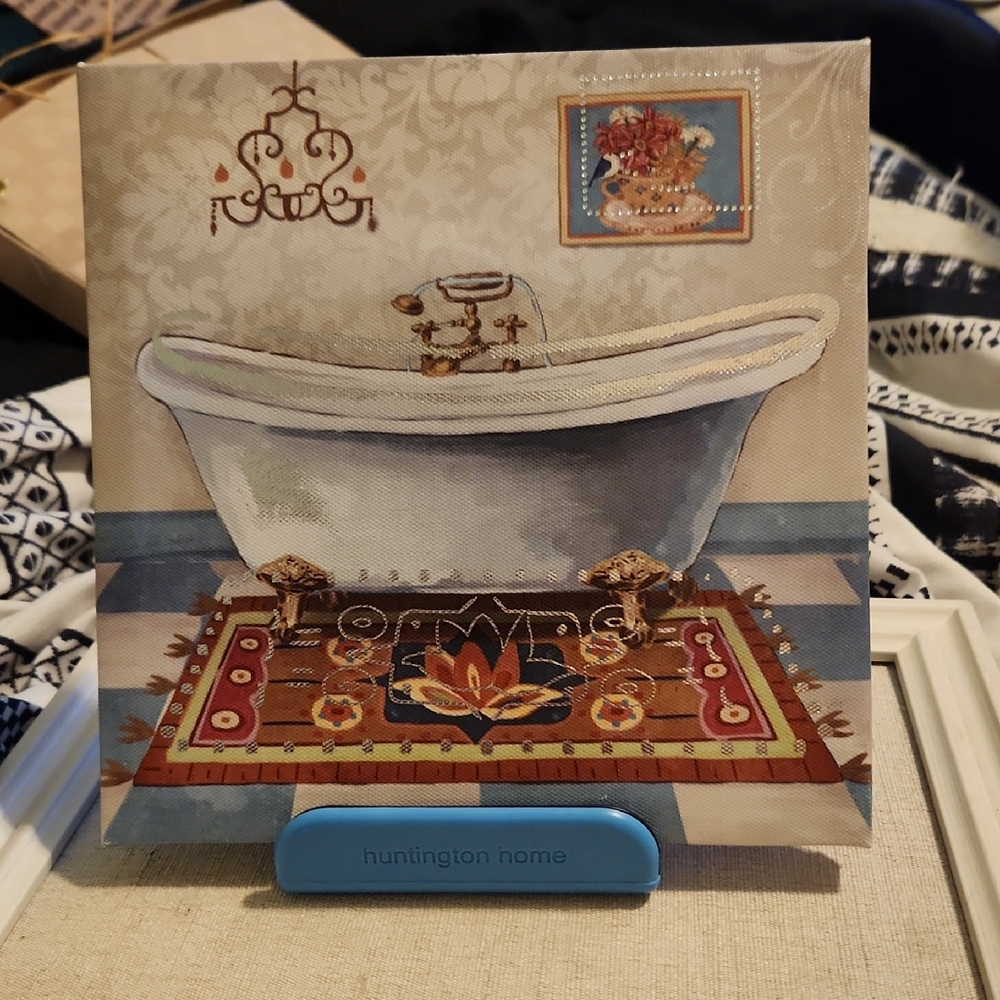 Huntington Home Bath Mat Art - Blue and Brown
